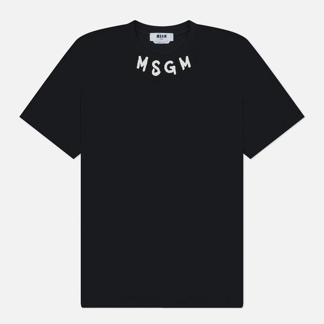 MSGM Мужская футболка Collar Brush Stroke Logo