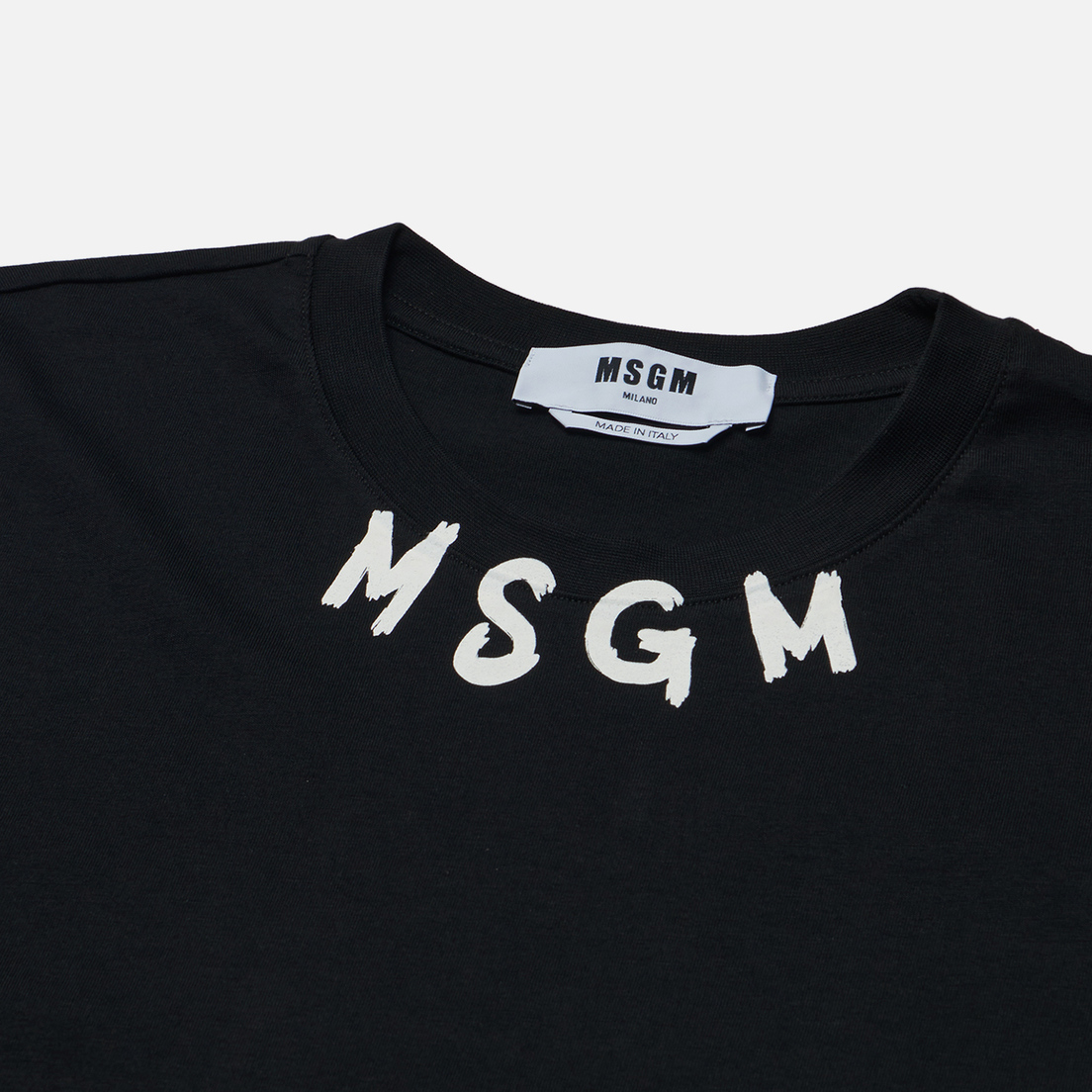 MSGM Мужская футболка Collar Brush Stroke Logo