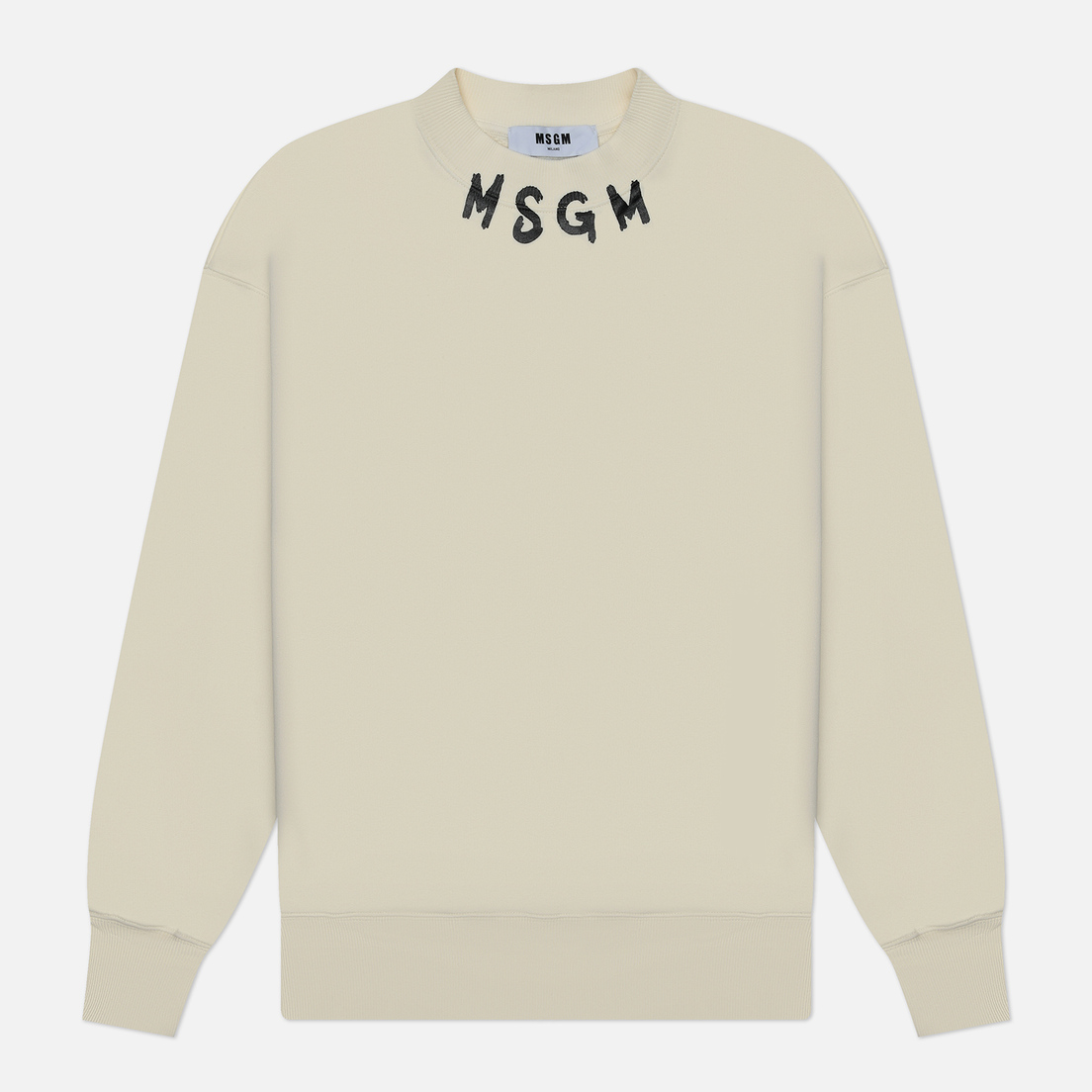 MSGM Мужская толстовка Collar Brush Stroke Logo Print