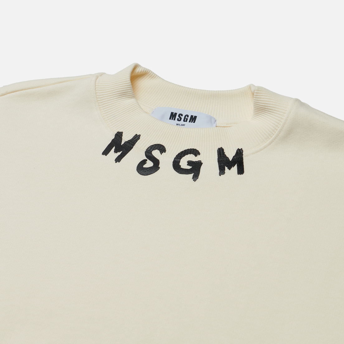 MSGM Мужская толстовка Collar Brush Stroke Logo Print