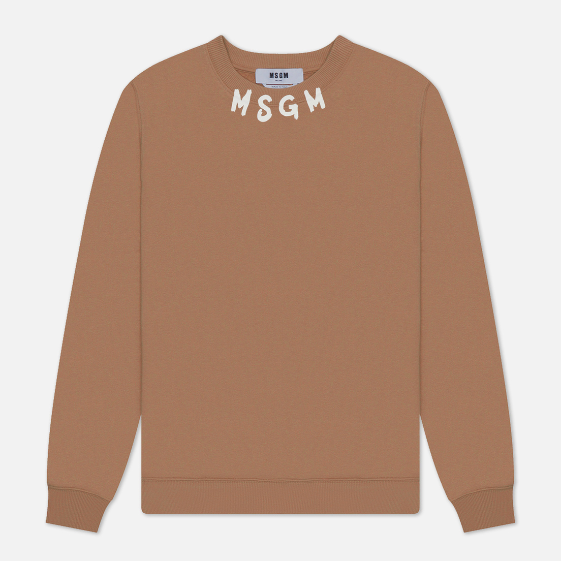 MSGM Мужская толстовка Collar Brush Stroke Logo Print