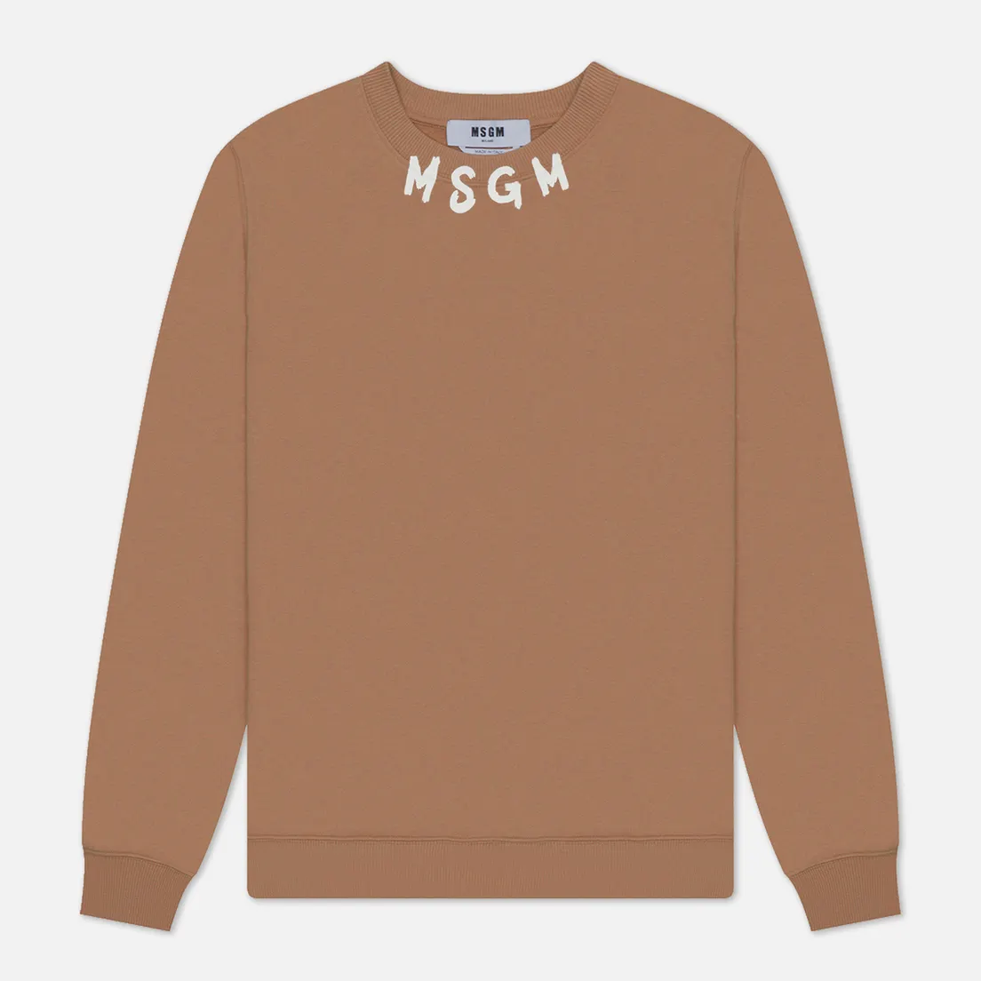 MSGM Мужская толстовка Collar Brush Stroke Logo Print