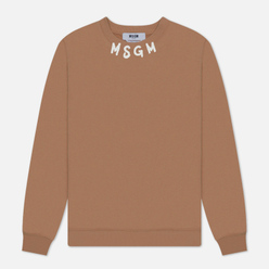 MSGM Мужская толстовка Collar Brush Stroke Logo Print