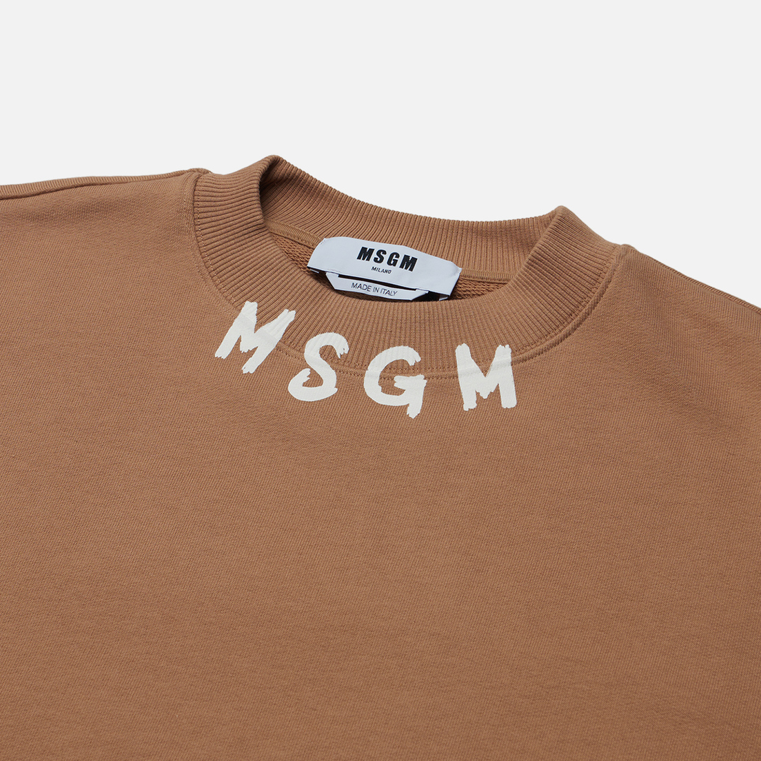 MSGM Мужская толстовка Collar Brush Stroke Logo Print