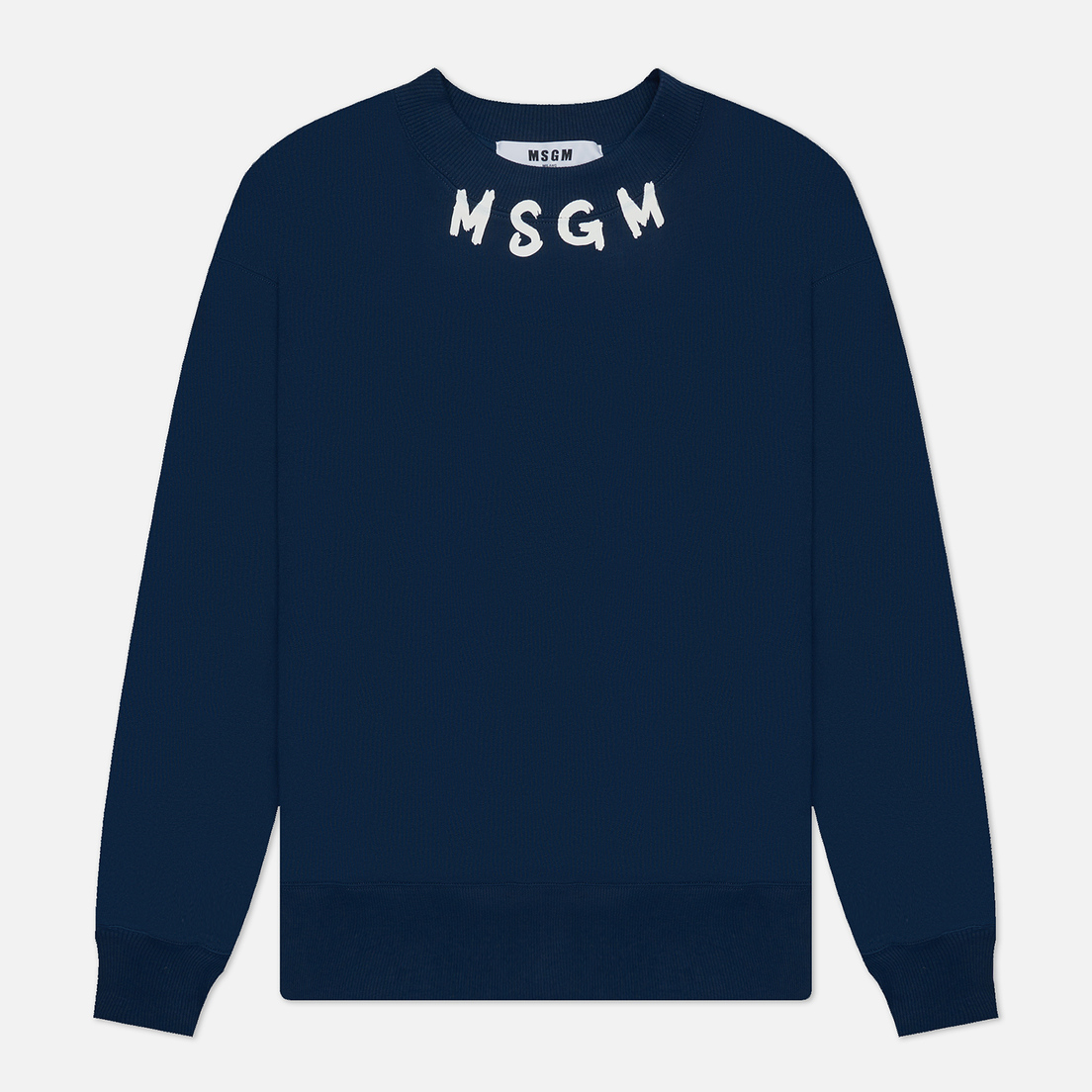 MSGM Мужская толстовка Collar Brush Stroke Logo Print