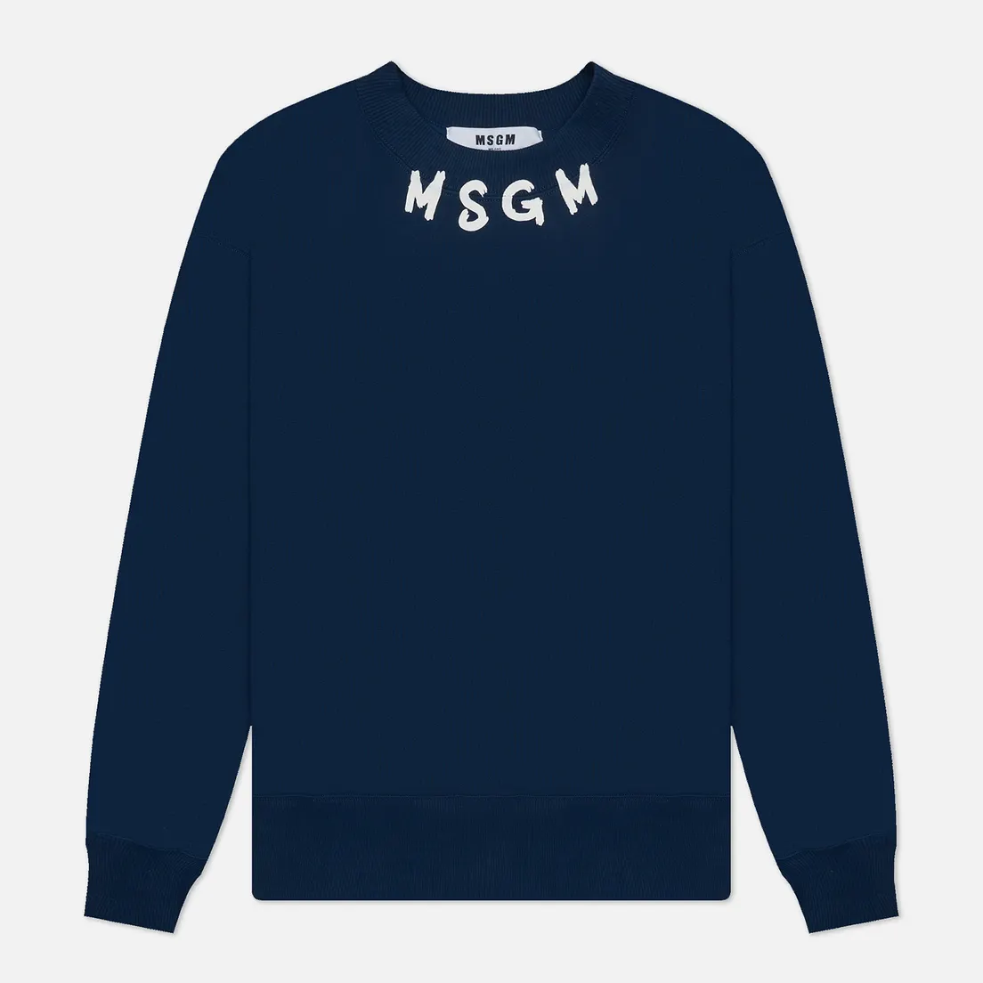 MSGM Мужская толстовка Collar Brush Stroke Logo Print