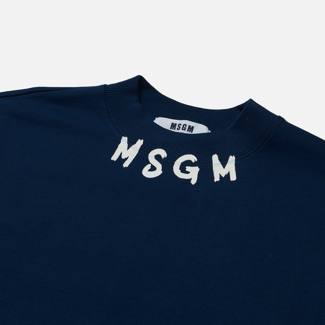 MSGM Мужская толстовка Collar Brush Stroke Logo Print