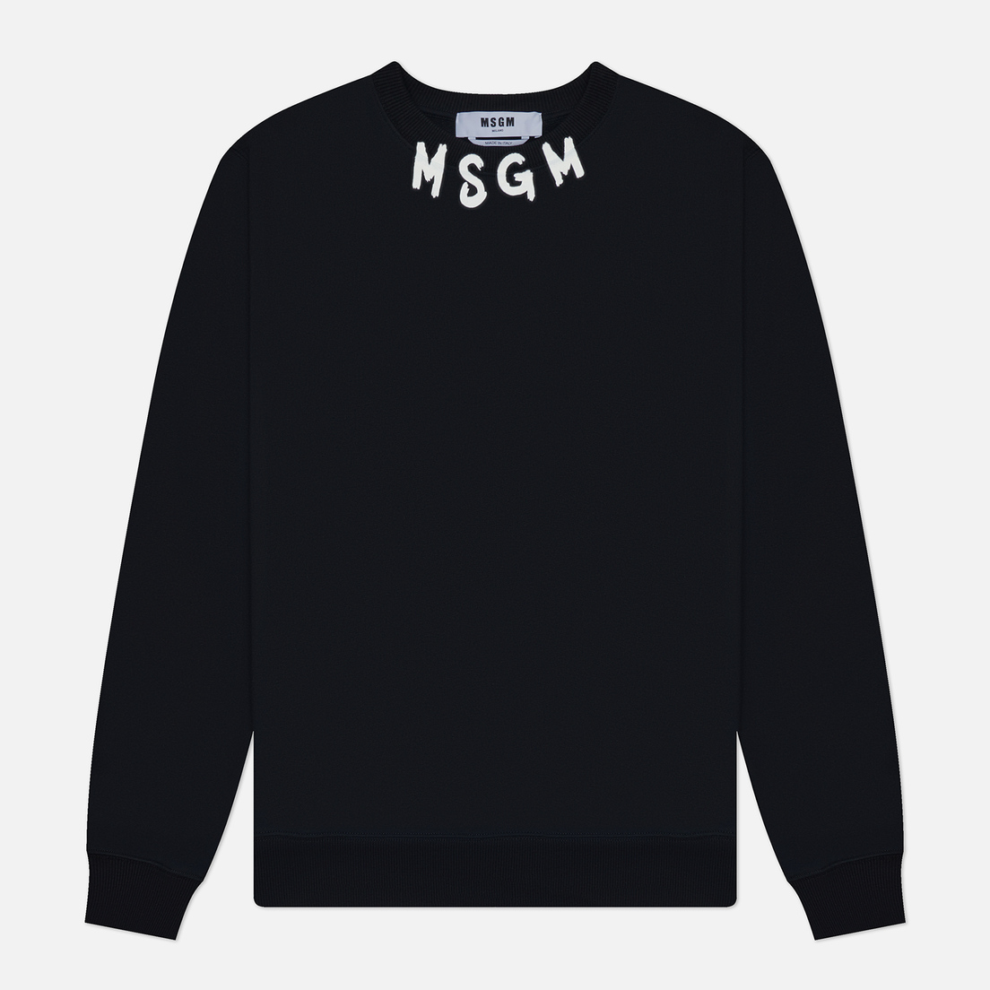 MSGM Мужская толстовка Collar Brush Stroke Logo Print