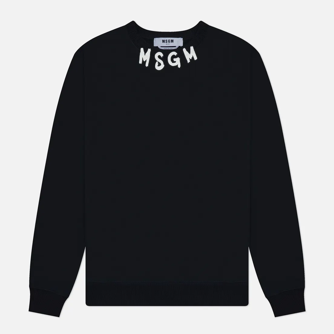 MSGM Мужская толстовка Collar Brush Stroke Logo Print