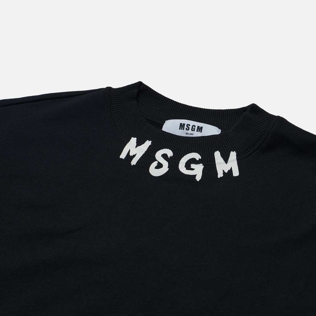 MSGM Мужская толстовка Collar Brush Stroke Logo Print