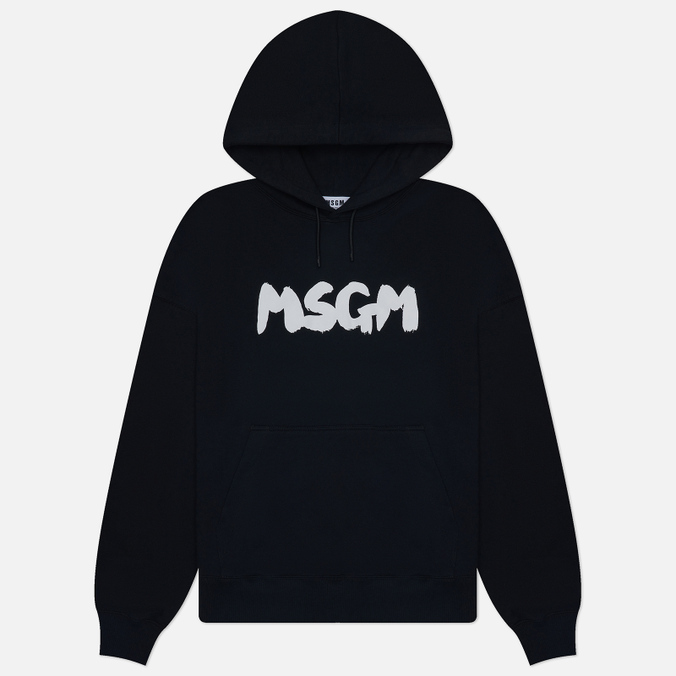 Мужская толстовка MSGM New Brush Stroke Logo Hoodie, цвет чёрный