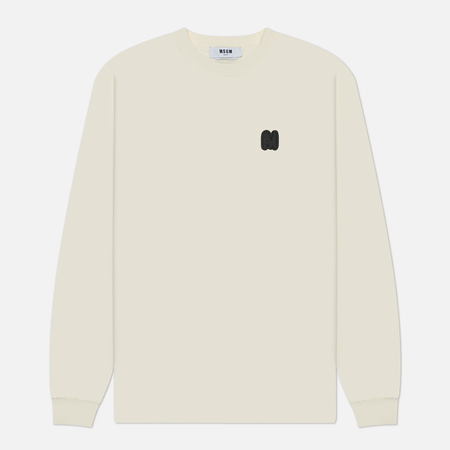 Мужской лонгслив MSGM Monogram Patch, цвет бежевый, размер L