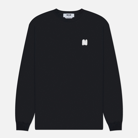 Мужской лонгслив MSGM Monogram Patch, цвет чёрный, размер S