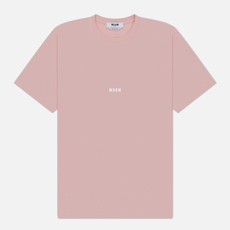 Мужская футболка MSGM Micrologo, цвет розовый, размер S