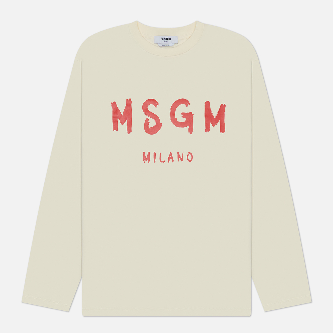 MSGM Мужской лонгслив Brush Sroke Logo Print