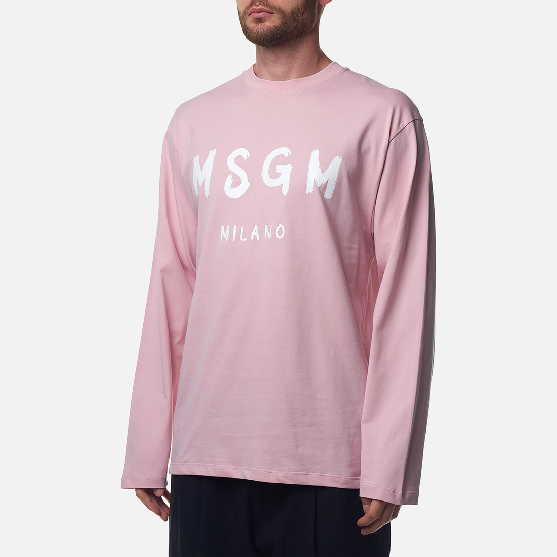 MSGM Мужской лонгслив Brush Sroke Logo Print