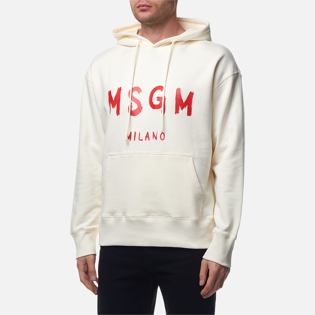 MSGM Мужская толстовка Brush Sroke Logo Print Hoodie