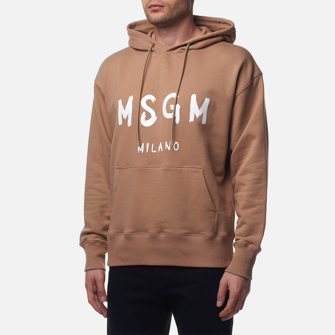 MSGM Мужская толстовка Brush Sroke Logo Print Hoodie