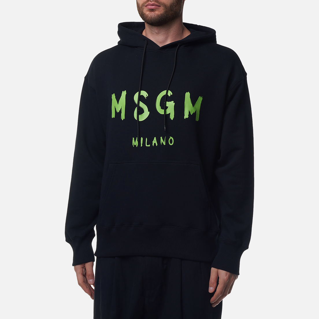 MSGM Мужская толстовка Brush Sroke Logo Print Hoodie