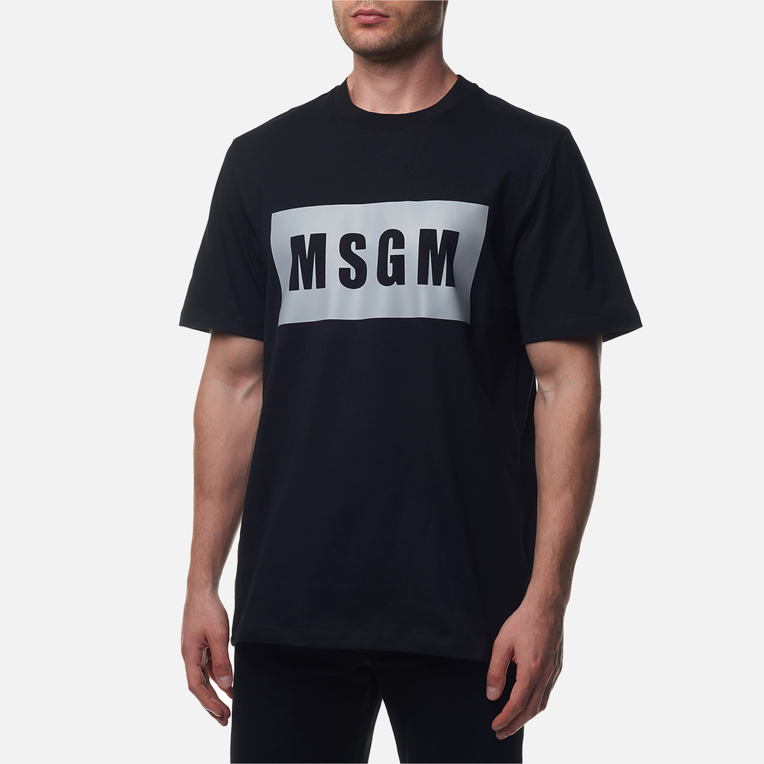 MSGM Мужская футболка Box Macrologo Print