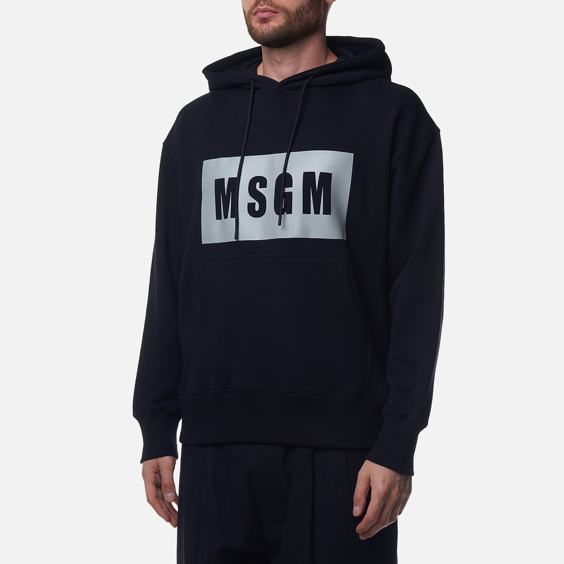 MSGM Мужская толстовка Box Macrologo Print Hoodie