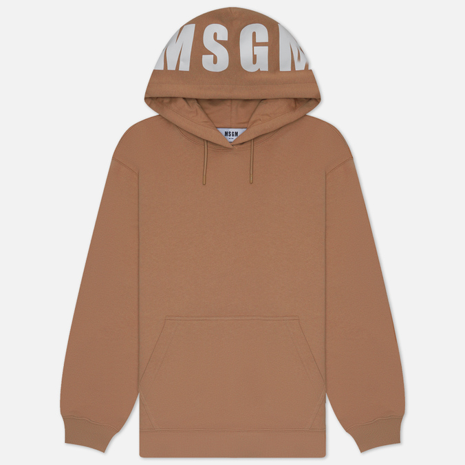 Мужская толстовка MSGM Maxilogo Hoodie, цвет коричневый