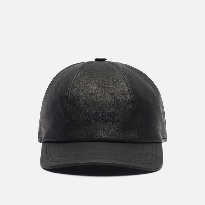 Кепка MSGM Faux-Leather Baseball, цвет чёрный