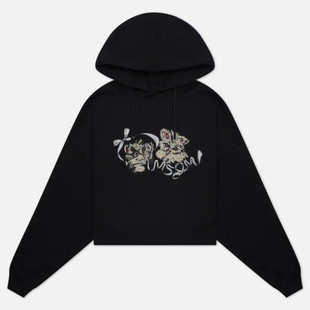 Женская толстовка MSGM Cute Cats Hoodie, цвет чёрный, размер XS