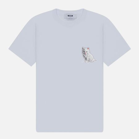 Женская футболка MSGM Cat Sticker, цвет белый, размер L