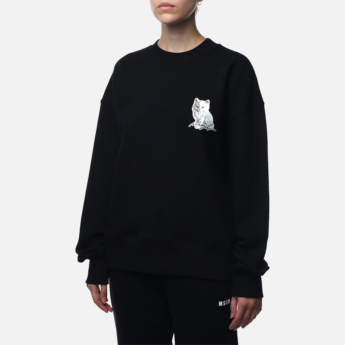 MSGM Женская толстовка Cat Sticker