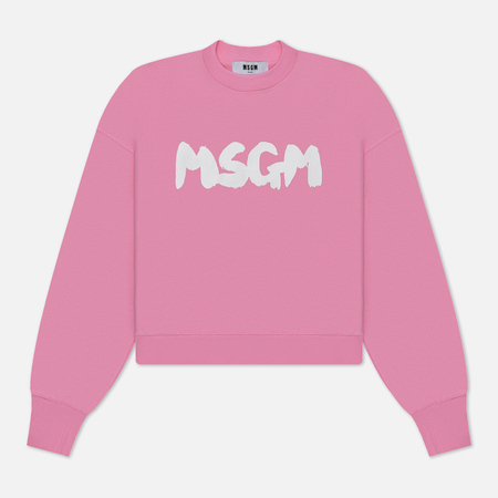   Brandshop Женский лонгслив MSGM New Brushed Logo, цвет розовый, размер XS