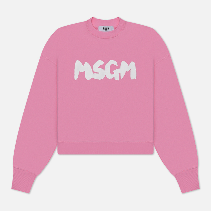 Женский лонгслив MSGM New Brushed Logo, цвет розовый