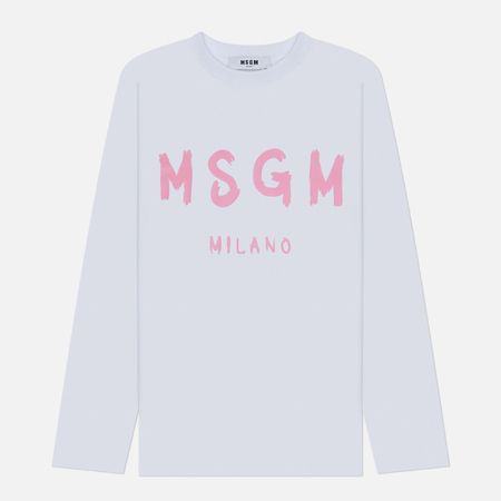  Женский лонгслив MSGM MSGM Milano Brush Stroke, цвет белый, размер XS