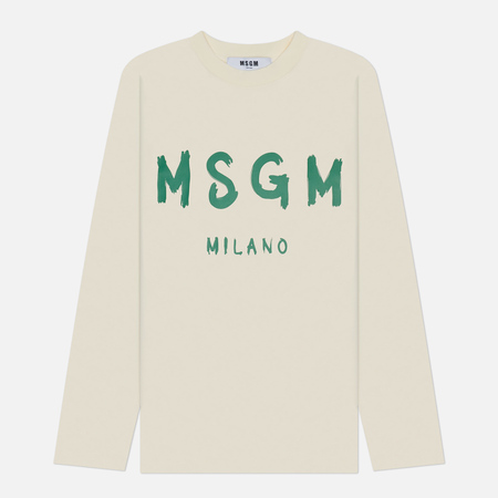   Brandshop Женский лонгслив MSGM MSGM Milano Brush Stroke, цвет бежевый, размер XS