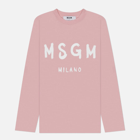   Brandshop Женский лонгслив MSGM MSGM Milano Brush Stroke, цвет розовый, размер XS