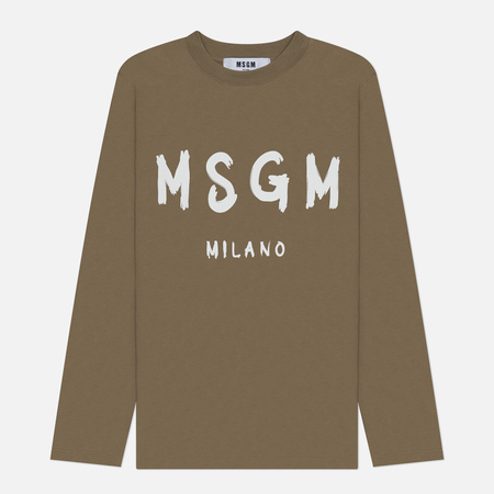  Женский лонгслив MSGM MSGM Milano Brush Stroke, цвет оливковый, размер M