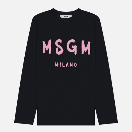   Brandshop Женский лонгслив MSGM MSGM Milano Brush Stroke, цвет чёрный, размер XS