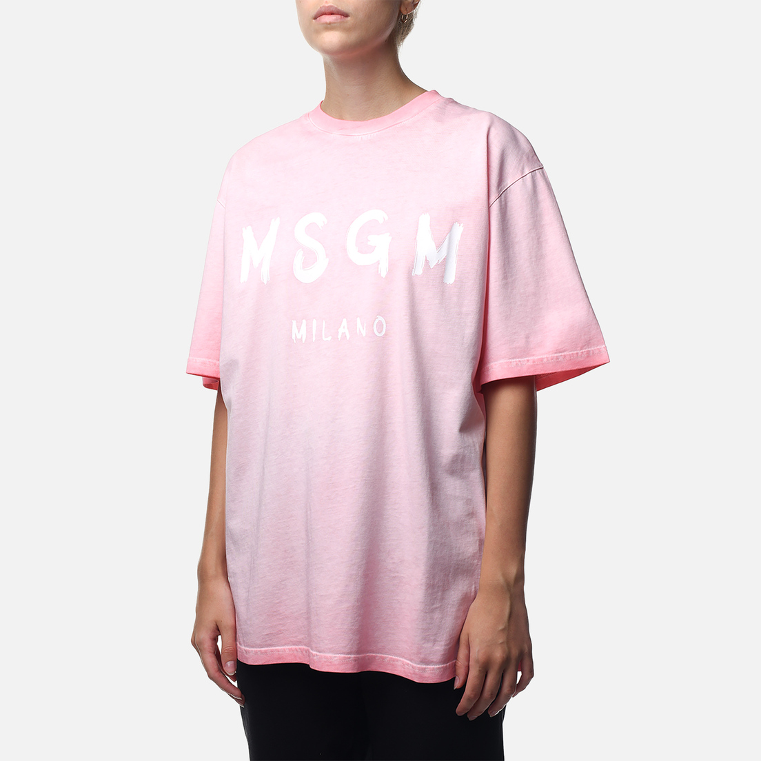 MSGM Женская футболка MSGM Milano Brush Stroke Faded