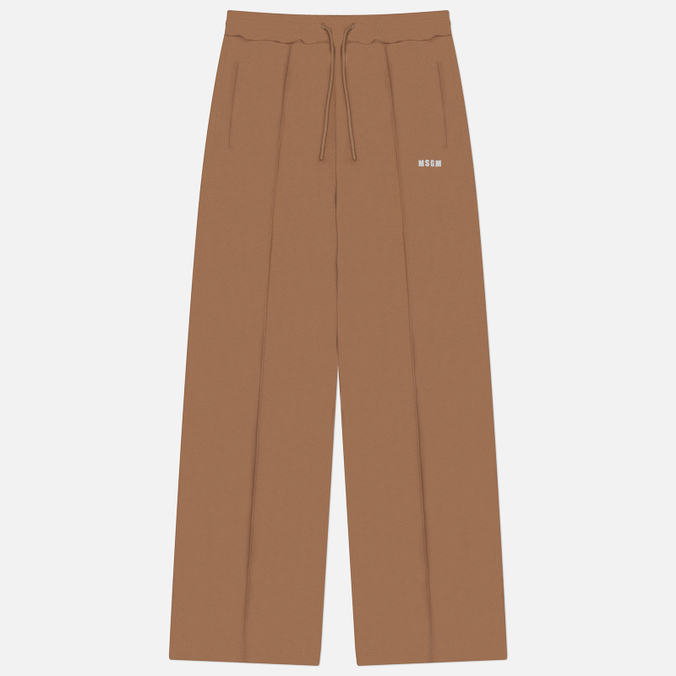 Женские брюки MSGM Impact Logo, цвет коричневый