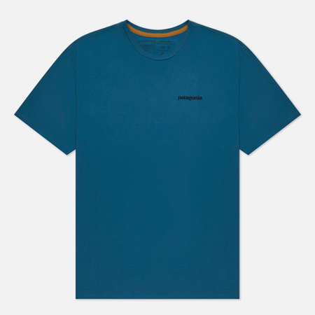 Мужская футболка Patagonia P-6 Mission Regenerative Organic Pilot Cotton, цвет голубой, размер XL