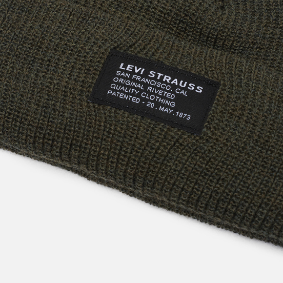 Шапка Levi's Cropped Beanie Dark Green