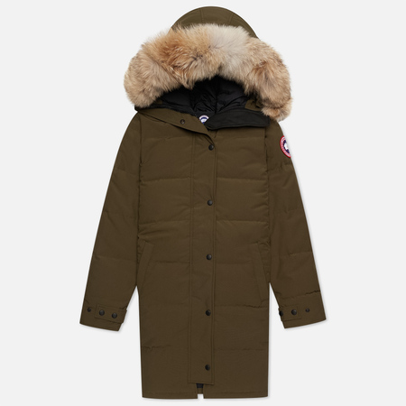 Женская куртка парка Canada Goose Shelburne, цвет оливковый, размер M