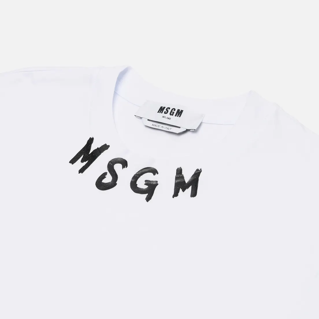 MSGM Мужская футболка Brush Stroke Collar Logo Print