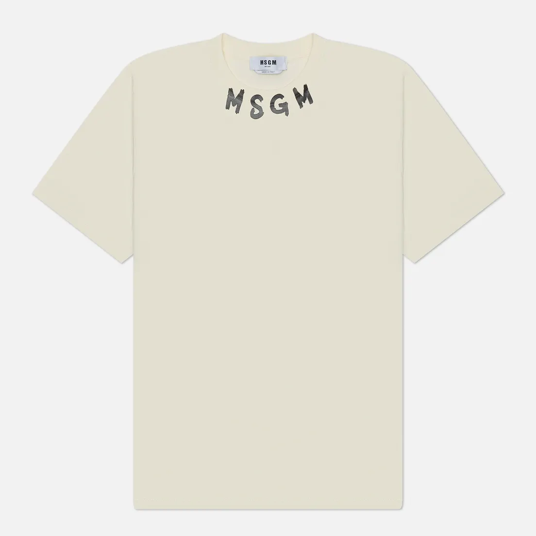 MSGM Мужская футболка Brush Stroke Collar Logo Print