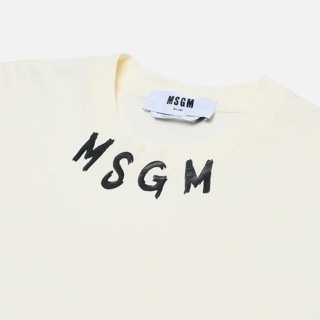 MSGM Мужская футболка Brush Stroke Collar Logo Print