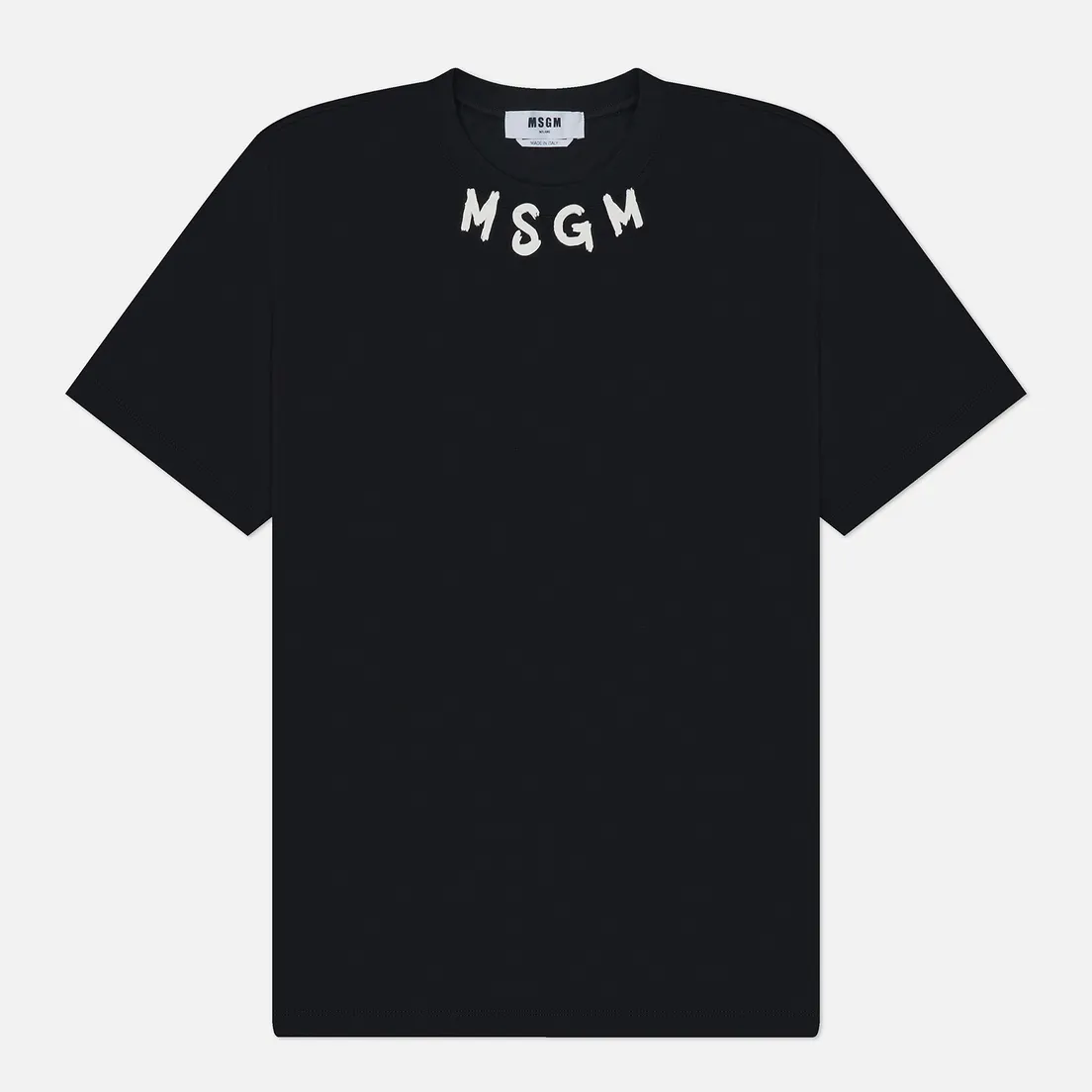 MSGM Мужская футболка Brush Stroke Collar Logo Print