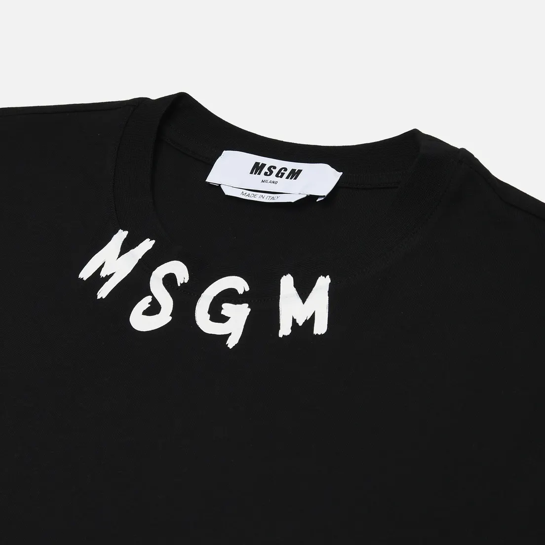 MSGM Мужская футболка Brush Stroke Collar Logo Print
