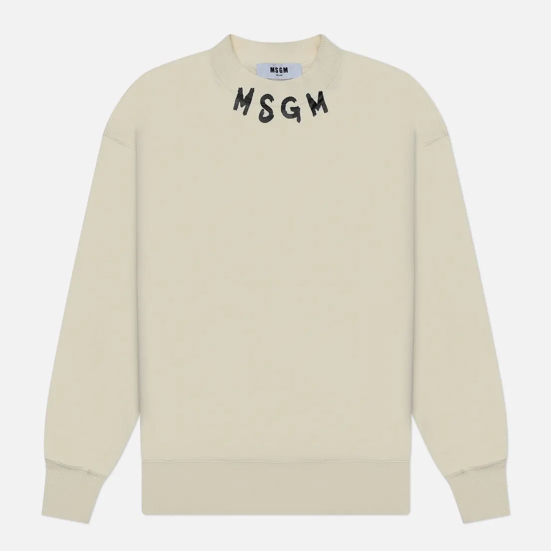MSGM Мужская толстовка Collar Logo Print Brush Stroke MSGM