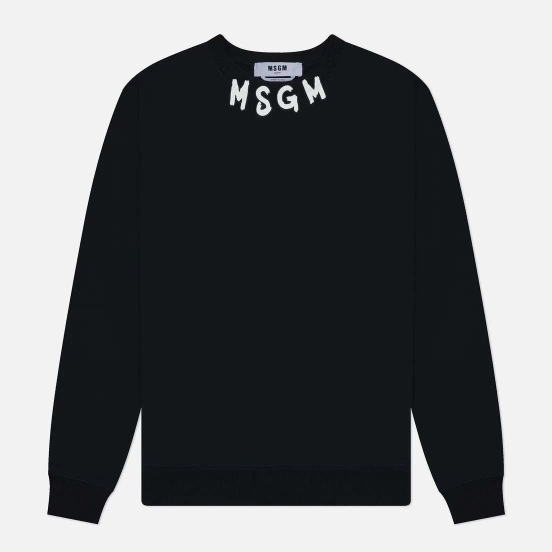 MSGM Мужская толстовка Collar Logo Print Brush Stroke MSGM