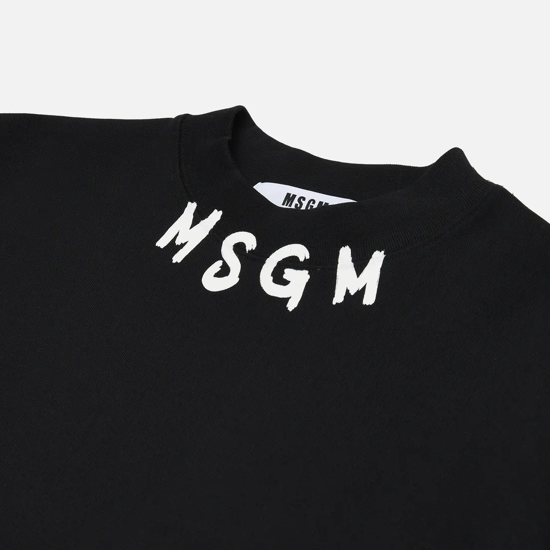 MSGM Мужская толстовка Collar Logo Print Brush Stroke MSGM